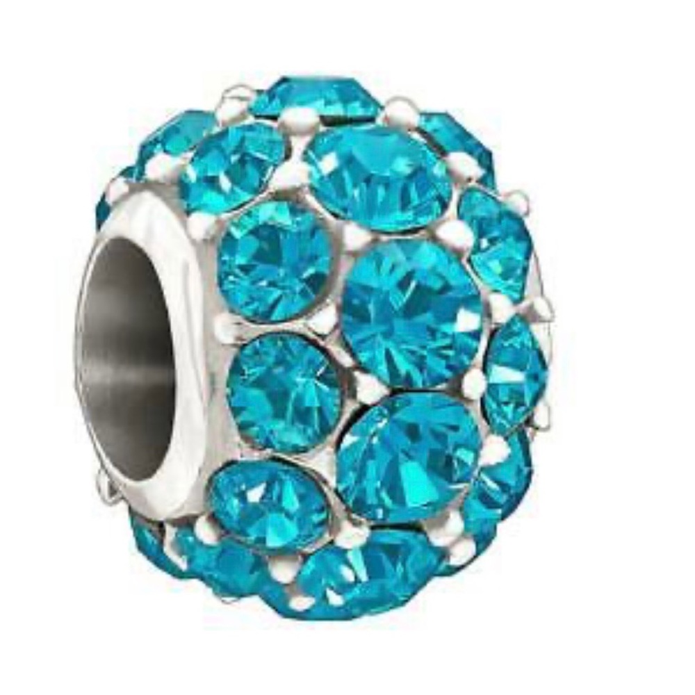 Chamilia Splendor bead turquoise blue Swarovski